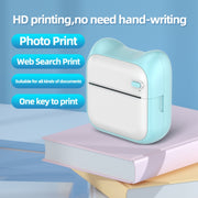 A31 Bluetooth Handheld Portable Self-adhesive Thermal Printer, Color: Pink+5 Rolls Printer Paper