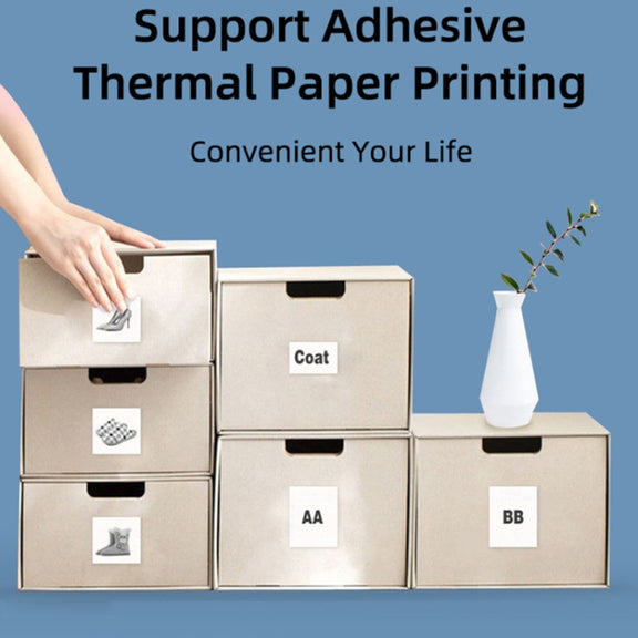 C23 Seven Colors Atmosphere Breathing Light Wireless Thermal Printer, Color: White+5 Rolls Thermal Paper