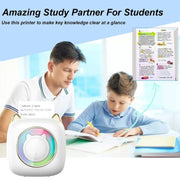 C23 Seven Colors Atmosphere Breathing Light Wireless Thermal Printer, Color: White+3 Rolls Color Paper