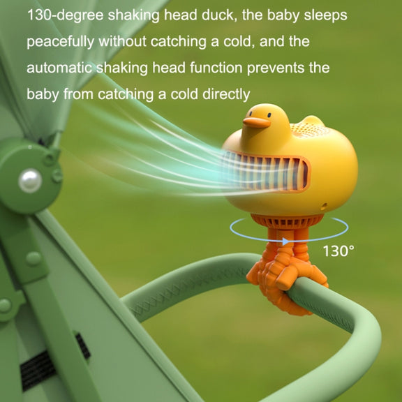 WT-E20 Stroller Fan USB Mute Portable Octopus High Air Volume Mini Fan, Style: Shake Head Type (Yellow)