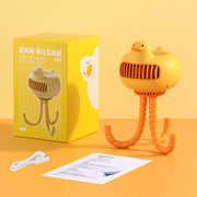 WT-E20 Stroller Fan USB Mute Portable Octopus High Air Volume Mini Fan, Style: Shake Head Type (White)