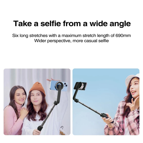 Magnetic Selfie Stick Tripod Handheld Stabilizer Rod With Remote Controller(White)