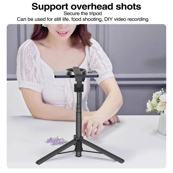 Magnetic Selfie Stick Tripod Handheld Stabilizer Rod With Remote Controller(White)