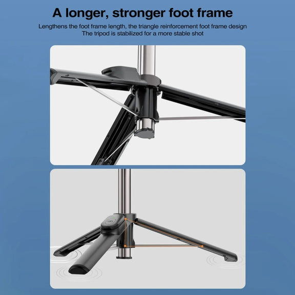 Magnetic Selfie Stick Tripod Handheld Stabilizer Rod With Remote Controller(White)