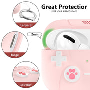 For AirPods Pro 2 Earphone Silicone Protective Case  Cat Claw Cover(Shallow Purple)
