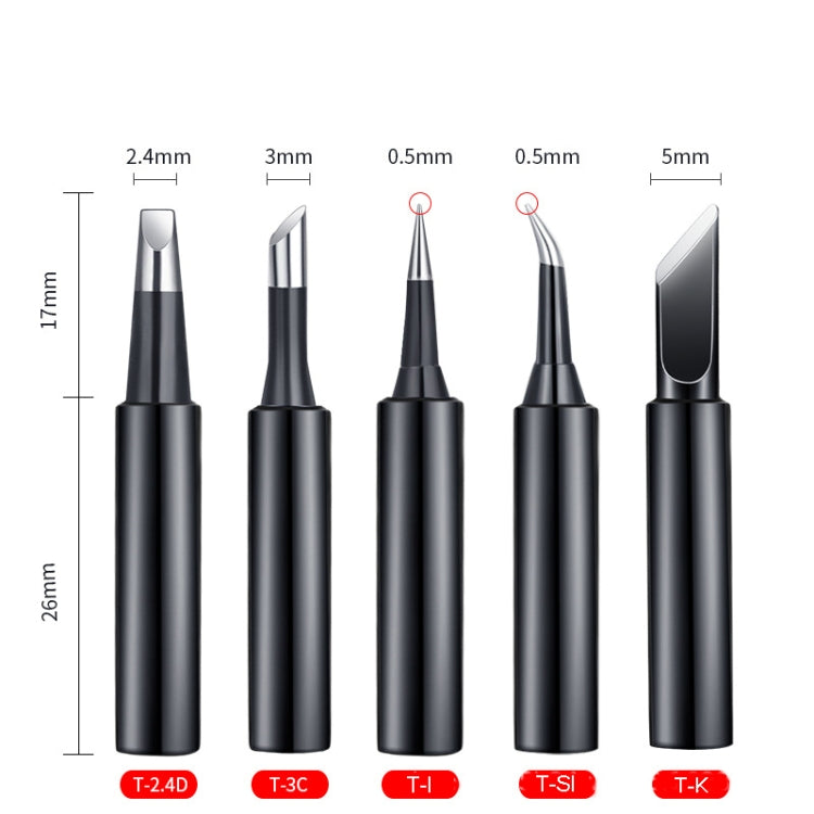 5-in-1 Universal 936 Soldering Station Solder Iron Welding Tip Head Set Black