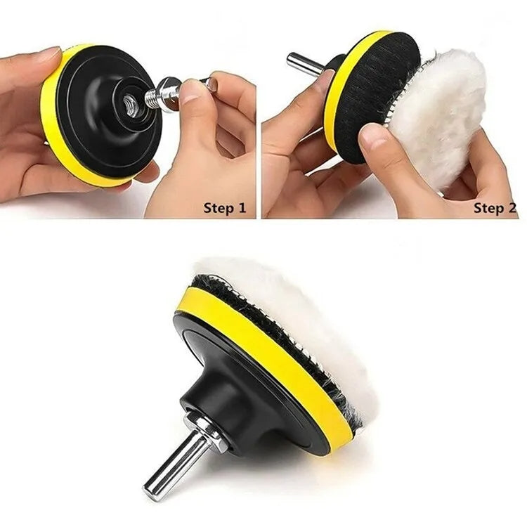 24 In 1 With 4 Screws 3 Inch Polishing Waxing Pad Sponge Buffing Kit