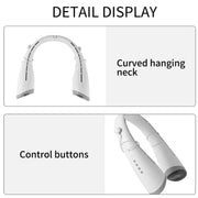 U-23 Ultra-Long Battery Life Outdoor Mute USB Bluetooth Hanging Neck Fan(blue)
