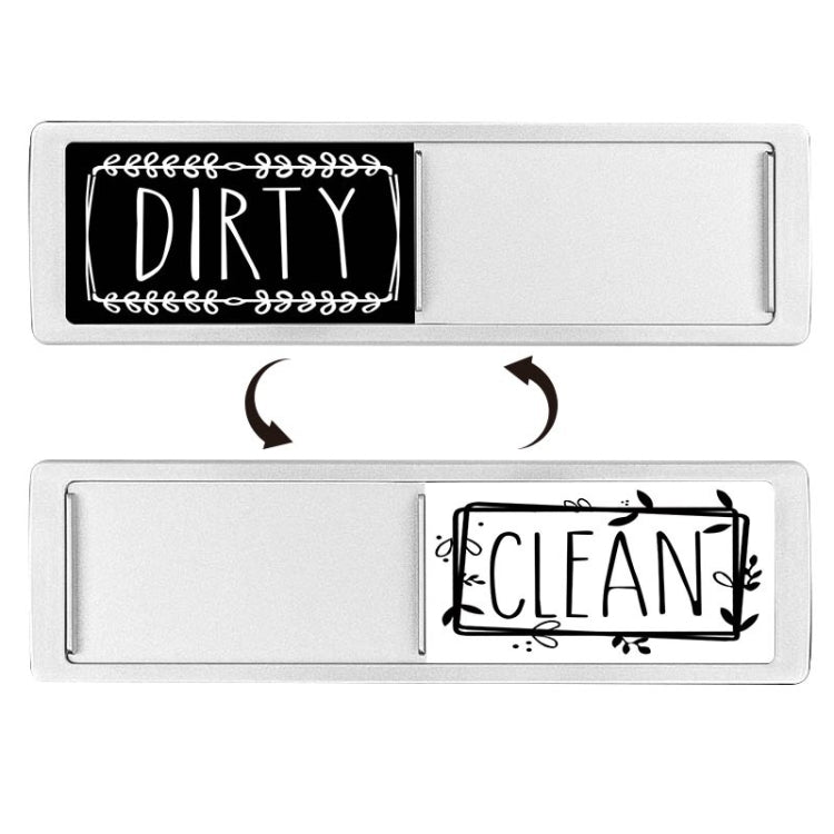 Dishwasher Magnet Clean Dirty Sign Double-Sided Refrigerator Magnet(Silver-Black and White) - Dish Washers & Accessories by PMc TechLife | Online Shopping South Africa | PMc TechLife | Buy Now Pay Later Mobicred