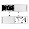 Dishwasher Magnet Clean Dirty Sign Double-Sided Refrigerator Magnet(Silver-Black and White) - Dish Washers & Accessories by PMc TechLife | Online Shopping South Africa | PMc TechLife | Buy Now Pay Later Mobicred