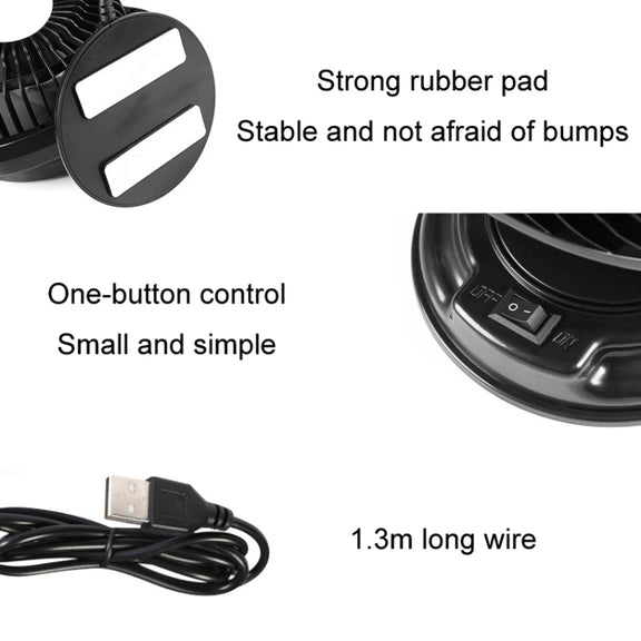 F611 Rotatable Multi-angle Air Supply Car Silent Fan(USB)