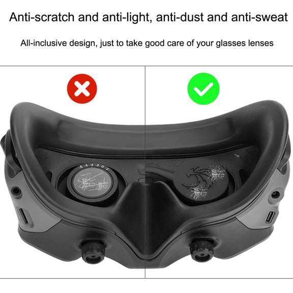 For DJI Goggles 2 Sunnylife AT-BHT565 Dustproof Lens Protective Cover VR Glasses Silicon Cover(Black)