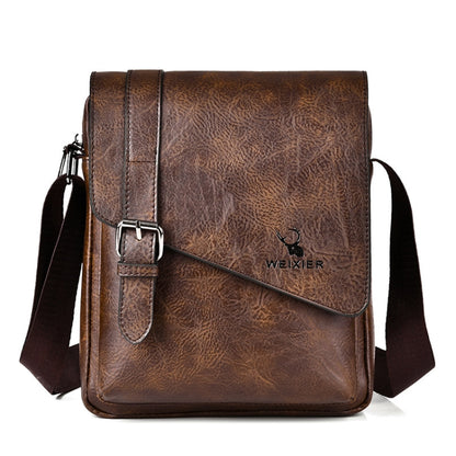WEIXIER D266 Retro Crossbody Large Capacity Messenger Bag Shoulder Bag Tot Backpack(Dark Brown) - Single-shoulder Bags by WEIXIER | Online Shopping South Africa | PMC Jewellery | Buy Now Pay Later Mobicred