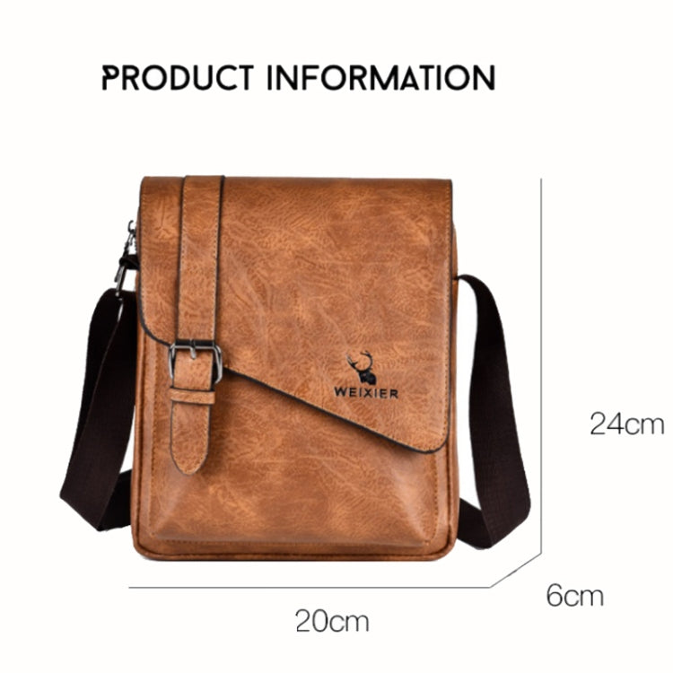 WEIXIER D266 Retro Crossbody Large Capacity Messenger Bag Shoulder Bag Tot Backpack(Dark Brown) - Single-shoulder Bags by WEIXIER | Online Shopping South Africa | PMC Jewellery | Buy Now Pay Later Mobicred