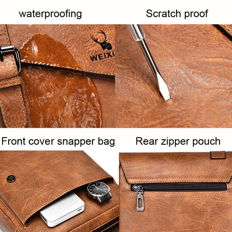 WEIXIER D266 Retro Crossbody Large Capacity Messenger Bag Shoulder Bag Tot Backpack(Dark Brown) - Single-shoulder Bags by WEIXIER | Online Shopping South Africa | PMC Jewellery | Buy Now Pay Later Mobicred
