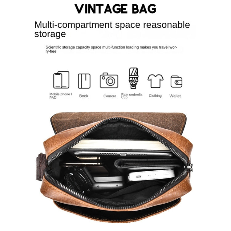 WEIXIER D266 Retro Crossbody Large Capacity Messenger Bag Shoulder Bag Tot Backpack(Dark Brown) - Single-shoulder Bags by WEIXIER | Online Shopping South Africa | PMC Jewellery | Buy Now Pay Later Mobicred