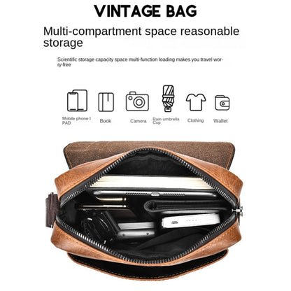 WEIXIER D266 Retro Crossbody Large Capacity Messenger Bag Shoulder Bag Tot Backpack(Dark Brown) - Single-shoulder Bags by WEIXIER | Online Shopping South Africa | PMC Jewellery | Buy Now Pay Later Mobicred