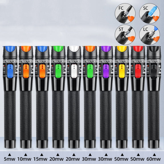 1-60 km Optical Fiber Red Light Pen 5/10/15/20/30/50/60MW Red Light Source Light Pen, Specification: 50mW Yellow