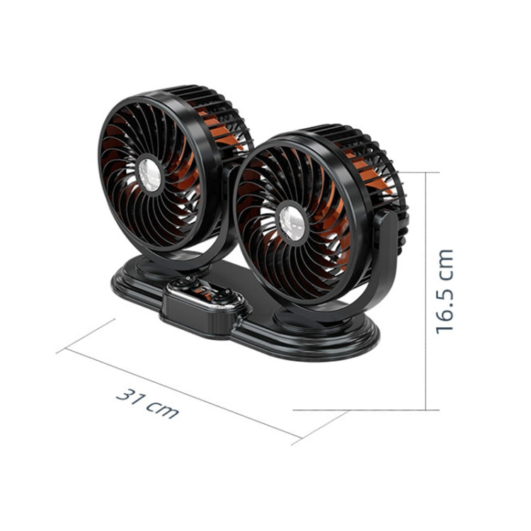 F621U Car Rotatable Turntable Silent Car Double Head Fan, Model: High Allocation USB - Heating & Fans by PMC TechLife | Online Shopping South Africa | PMC TechLife | Buy Now Pay Later Mobicred