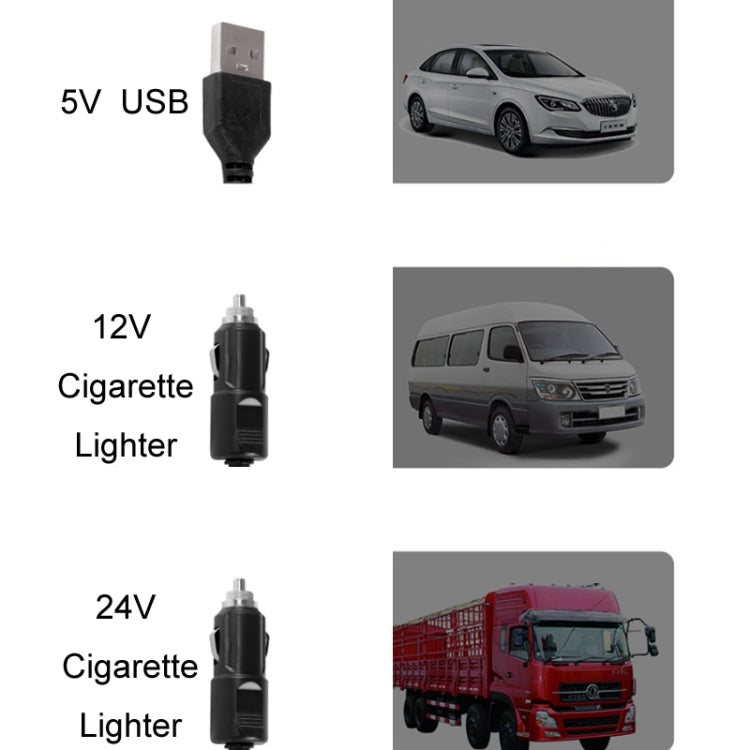 F621U Car Rotatable Turntable Silent Car Double Head Fan, Model: High Allocation USB