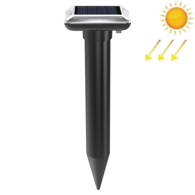 SJZ038 Outdoor Water-resistant Solar Ultrasonic Rat Repeller Ultrasonic Animal Repeller, Color: Black