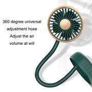 F304 Double-head Hose Built-in Lithium Battery USB Car Fan, Color: Black Silver