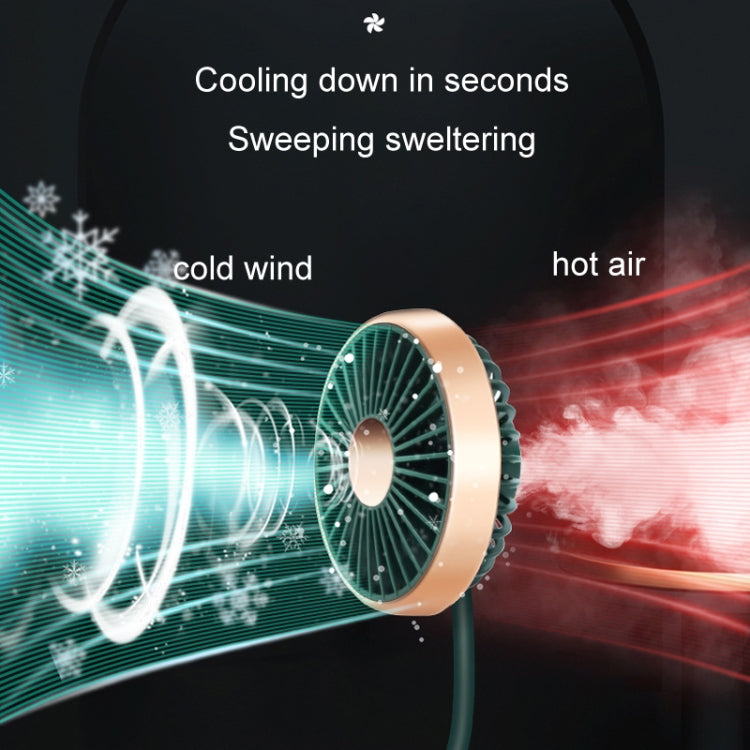 F304 Double-head Hose Built-in Lithium Battery USB Car Fan, Color: Black Silver
