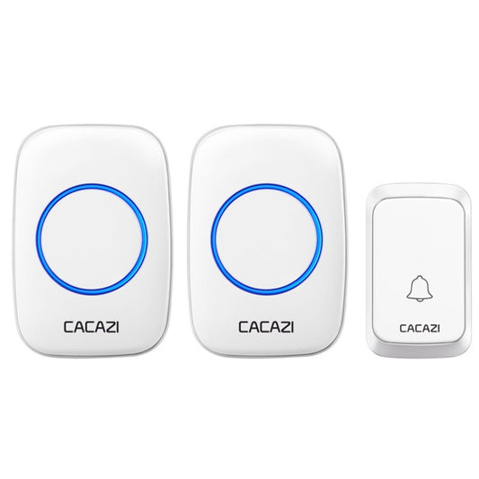 CACAZI A06-DC 1 to 2 Battery Smart Home Wireless Waterproof Doorbell(White) - Wireless Doorbell by CACAZI | Online Shopping South Africa | PMC Jewellery | Buy Now Pay Later Mobicred