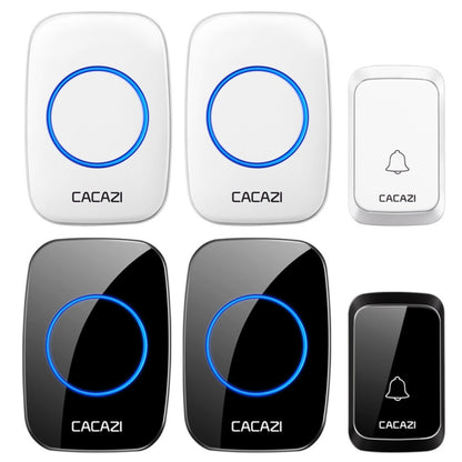 CACAZI A06-DC 1 to 2 Battery Smart Home Wireless Waterproof Doorbell(White) - Wireless Doorbell by CACAZI | Online Shopping South Africa | PMC Jewellery | Buy Now Pay Later Mobicred
