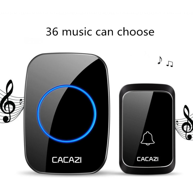 CACAZI A06-DC 1 to 2 Battery Smart Home Wireless Waterproof Doorbell(White) - Wireless Doorbell by CACAZI | Online Shopping South Africa | PMC Jewellery | Buy Now Pay Later Mobicred