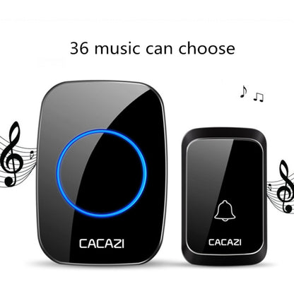 CACAZI A06-DC 1 to 2 Battery Smart Home Wireless Waterproof Doorbell(White) - Wireless Doorbell by CACAZI | Online Shopping South Africa | PMC Jewellery | Buy Now Pay Later Mobicred