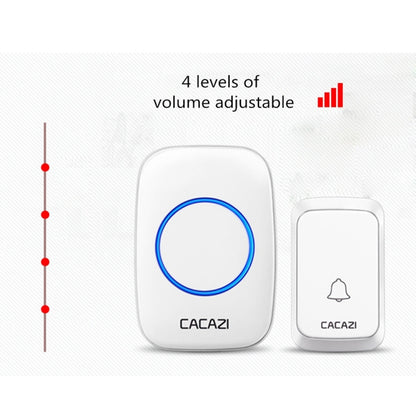 CACAZI A06-DC 1 to 2 Battery Smart Home Wireless Waterproof Doorbell(White) - Wireless Doorbell by CACAZI | Online Shopping South Africa | PMC Jewellery | Buy Now Pay Later Mobicred