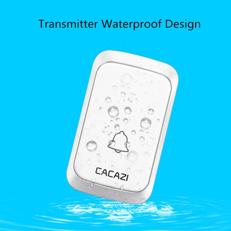 CACAZI A06-DC 1 to 2 Battery Smart Home Wireless Waterproof Doorbell(White) - Wireless Doorbell by CACAZI | Online Shopping South Africa | PMC Jewellery | Buy Now Pay Later Mobicred