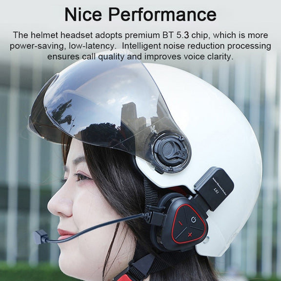 LX1 Motorcycle Half Helmet Water-resistant Wireless 5.3 Bluetooth Headset, Version: English(Standard Blue)