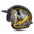SOMAN Motorcycle Four Seasons Carbon Fiber Half Helmet, Color: Carbon Fiber Gold Lightning(XL) - Helmets by SOMAN | Online Shopping South Africa | PMC TechLife | Buy Now Pay Later Mobicred