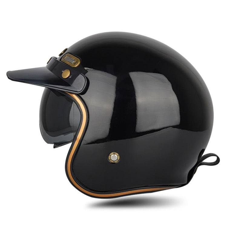 SOMAN Motorcycle Four Seasons Carbon Fiber Half Helmet, Color: FRP Bright Black(M) - free shipping - PMC TechLife - Order now!
