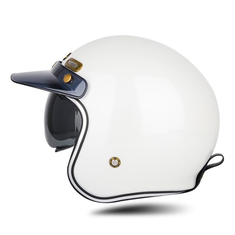 SOMAN Motorcycle Four Seasons Carbon Fiber Half Helmet, Color: FRP Pearl White(L) - free shipping - PMC TechLife - Order now!