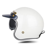 SOMAN Motorcycle Four Seasons Carbon Fiber Half Helmet, Color: FRP Pearl White(XXL)