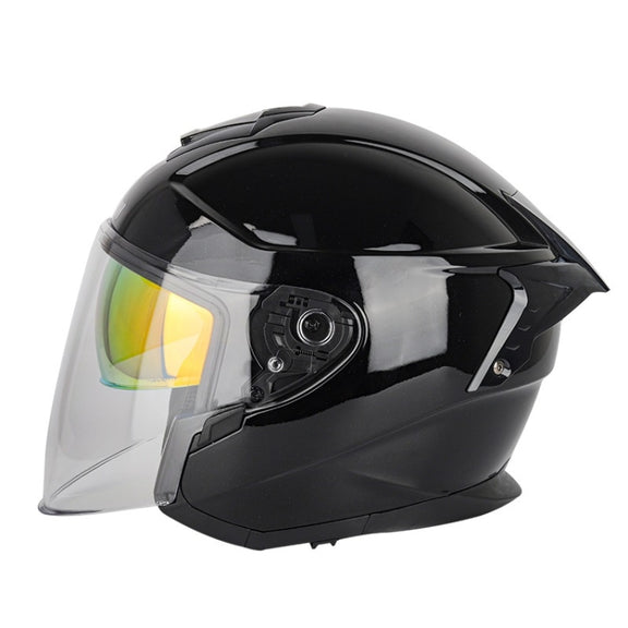 SOMAN Motorcycle Electric Bicycle Dual Lens Riding Helmet, Size: M(Bright Back)