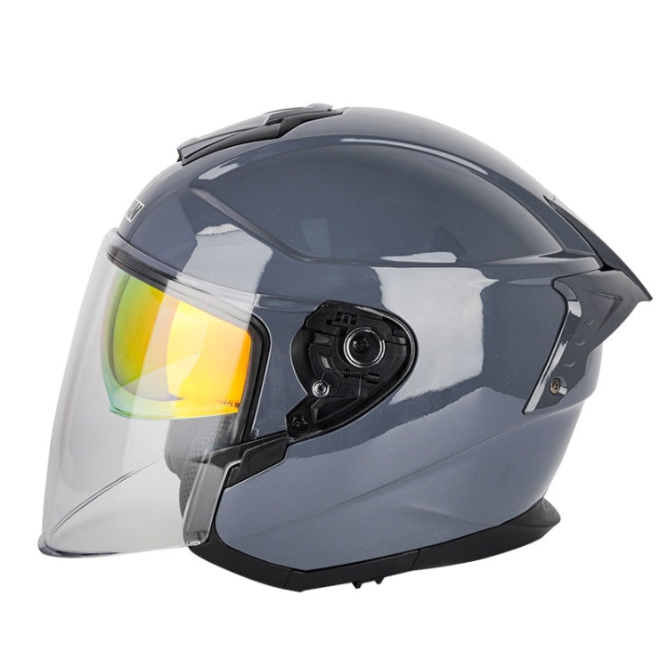 SOMAN Motorcycle Electric Bicycle Dual Lens Riding Helmet, Size: L(Cement Gray) - free shipping - PMC TechLife - Order now!