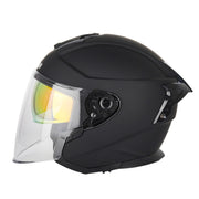 SOMAN Motorcycle Electric Bicycle Dual Lens Riding Helmet, Size: XL(Matte Black)