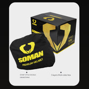 SOMAN Motorcycle Electric Bicycle Dual Lens Riding Helmet, Size: XL(Matte Black)