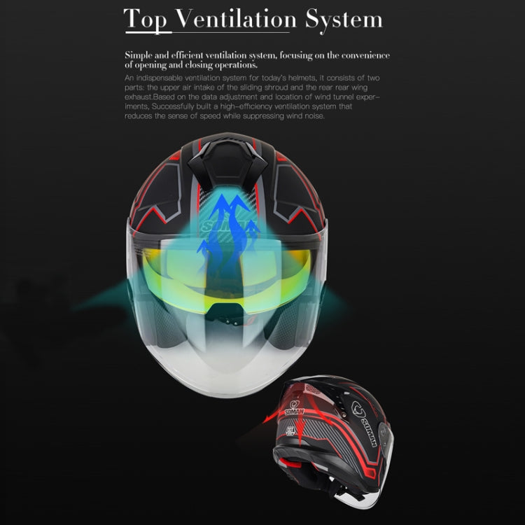 SOMAN Motorcycle Electric Bicycle Dual Lens Riding Helmet, Size: L(Bright Back) - free shipping - PMC TechLife - Order now!