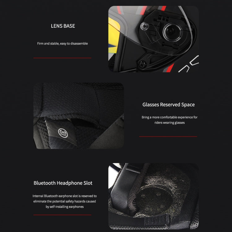 SOMAN Motorcycle Electric Bicycle Dual Lens Riding Helmet, Size: XL(Black Red) - free shipping - PMC TechLife - Order now!