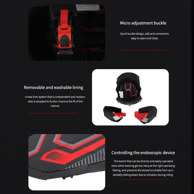 SOMAN Motorcycle Electric Bicycle Dual Lens Riding Helmet, Size: XL(Black Red) - free shipping - PMC TechLife - Order now!