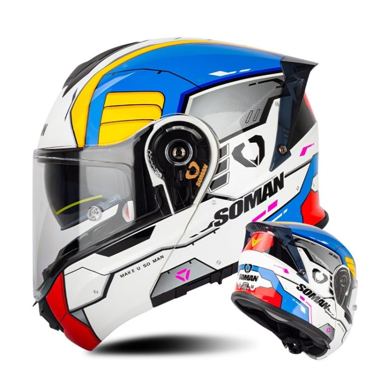 SOMAN Racing Motorcycle Double Lens Riding Safety Helmet, Size: XL(Mobile Suit) - free shipping - PMC TechLife - Order now!