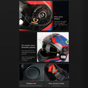 SOMAN Racing Motorcycle Double Lens Riding Safety Helmet, Size: XL(Cement Gray)