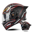SOMAN Motorcycle Dual Lens Riding Peel-Off Full Coverage Helmet, Size: L(Matt Black Red) - free shipping - PMC TechLife - Order now!