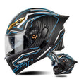 SOMAN Motorcycle Dual Lens Riding Peel-Off Full Coverage Helmet, Size: XL(Matt Black Blue) - free shipping - PMC TechLife - Order now!