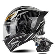 SOMAN Motorcycle Dual Lens Riding Peel-Off Full Coverage Helmet, Size: XL(Bright Black White) - free shipping - PMC TechLife - Order now!